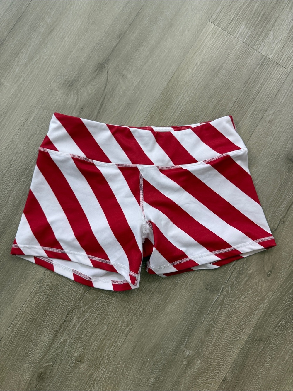 Born Primitive Red & White Striped Bike Shorts